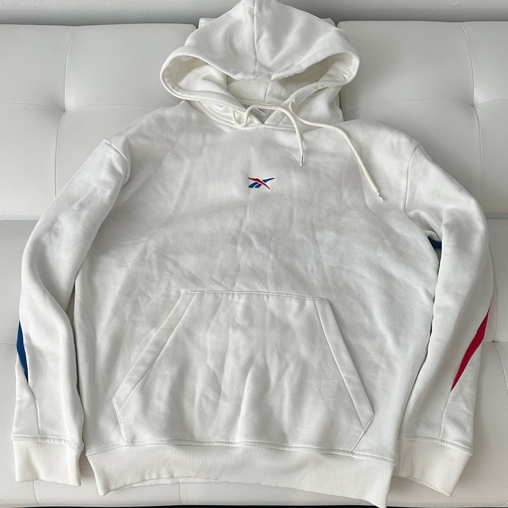 Reebok White Hoodie with Color Accents
